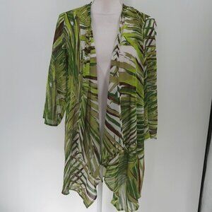 C Women's Swimsuit Coverup Open Front Tropical Style Size Small